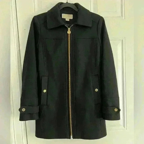 Michael Kors Jackets & Blazers - Michael Kors black jacket coat with gold zipper